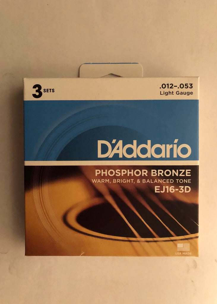 D’Addario - Acoustic Light Gauge Strings 3 Pack - EJ16-3D